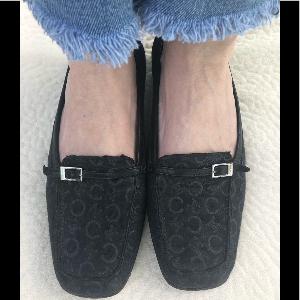 Vintage CELINE C logo black loafers flats 9 39 (8)